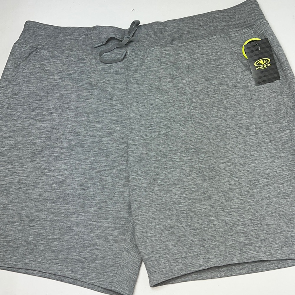 Athletic Works Grey Bermuda Shorts Pockets Elastic Waist with drawstring Size 20